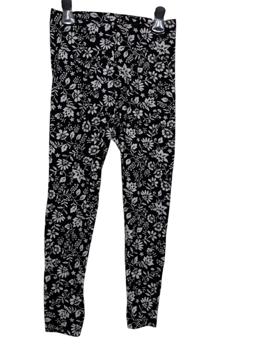 Old Navy Women’s Black Floral High Rise Ankle Leggings Size Medium